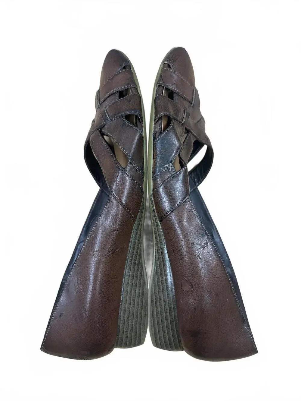 Lifestride Faux Leather Woven Flats Comfortable Casual Shoes